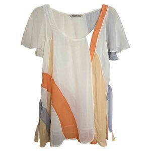 BCBGeneration Abstract Print Flutter Sleeve Top - Fits Size 2